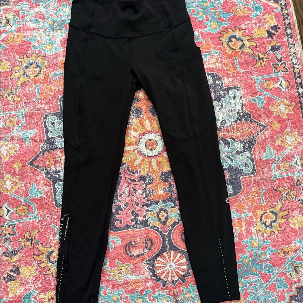 Lululemon Athletica Black Leggings with Chicago Skyline Special Edition